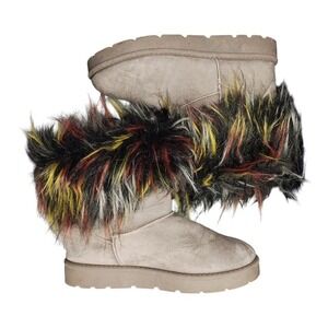 Rouge Helium Boots Womens US 8.5 Multi Winter Funky Quirky Colorful Ankle Fur‎